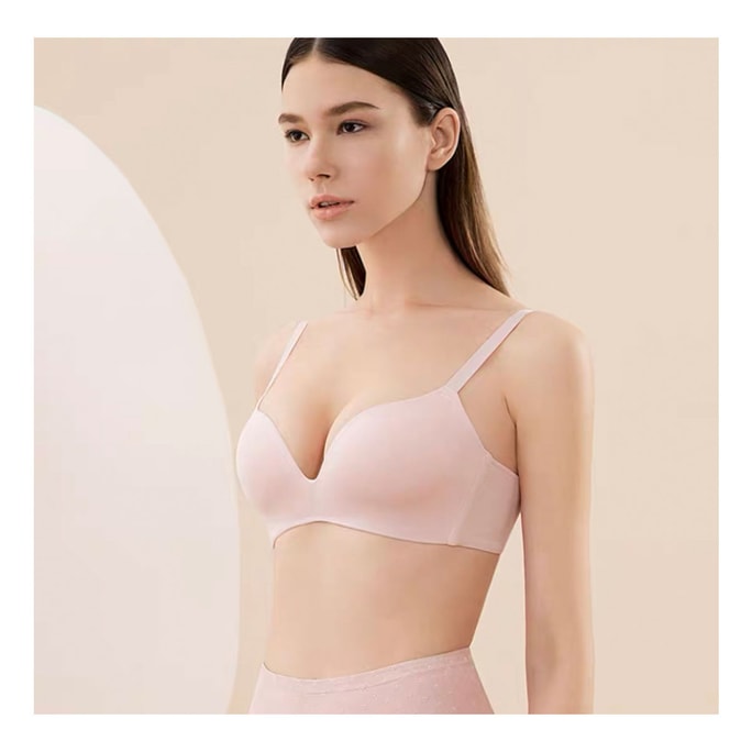Real Silk Rimless No Trace Bra Sexy Gather Small Chest Beautiful Back Upper Support  Bra NZF7A306-2019 #Pink 75A
