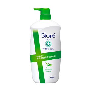 日本KAO花王 BIORE碧柔 淨嫩沐浴乳 抗菌清爽型 預防痘痘 潔淨清爽 抗菌成分 潔淨綠茶香 1000g