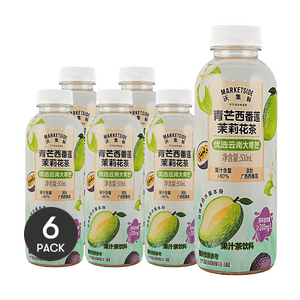 沃集鲜 青芒西番莲茉莉花茶 500ml  *6【6份超值装】【果汁含量≥80%】【云南大青芒】