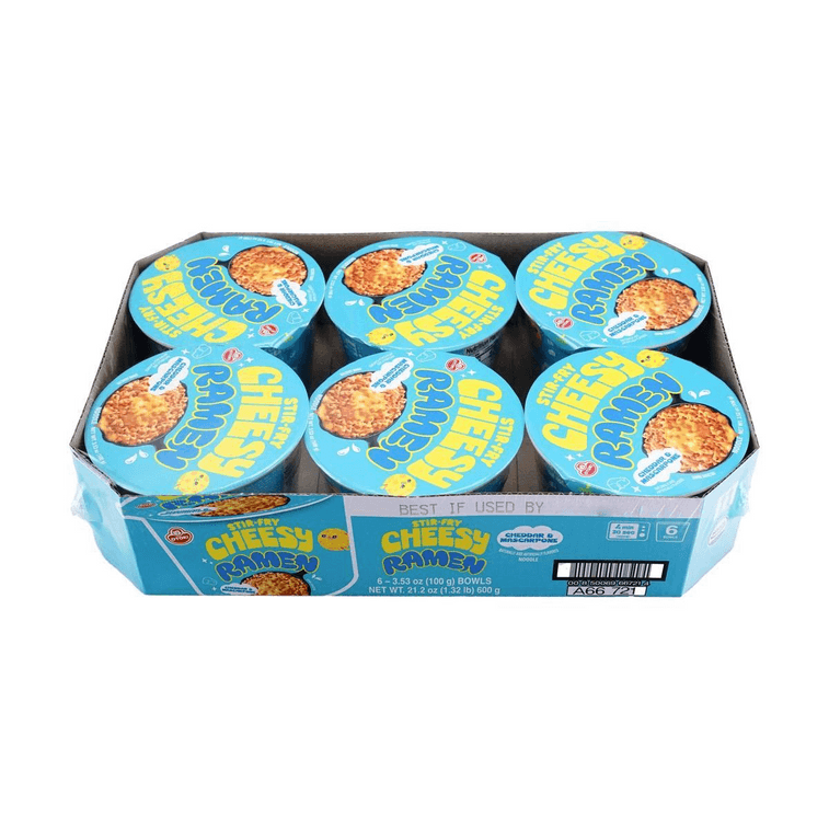Cheesy Ramen – Cheddar & Mascarpone Flavor ,Bowl , 3.53 oz *6【6 Pack】【Creamy & Savory Stir-Fry Korean Instant Noodles】 4