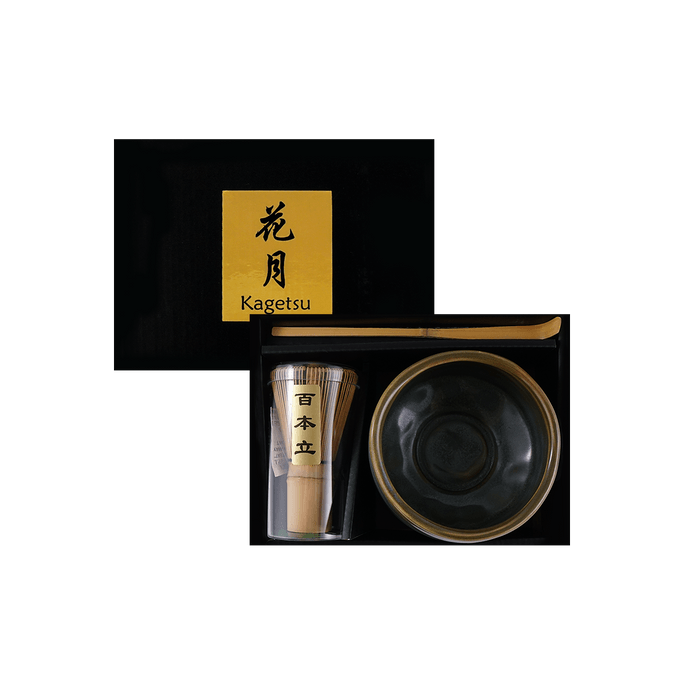 【日本茶道之美】日式傳統抹茶工具茶筅百本立打茶起泡茶刷三件套套组 包含 茶筅 茶勺 茶碗 各一