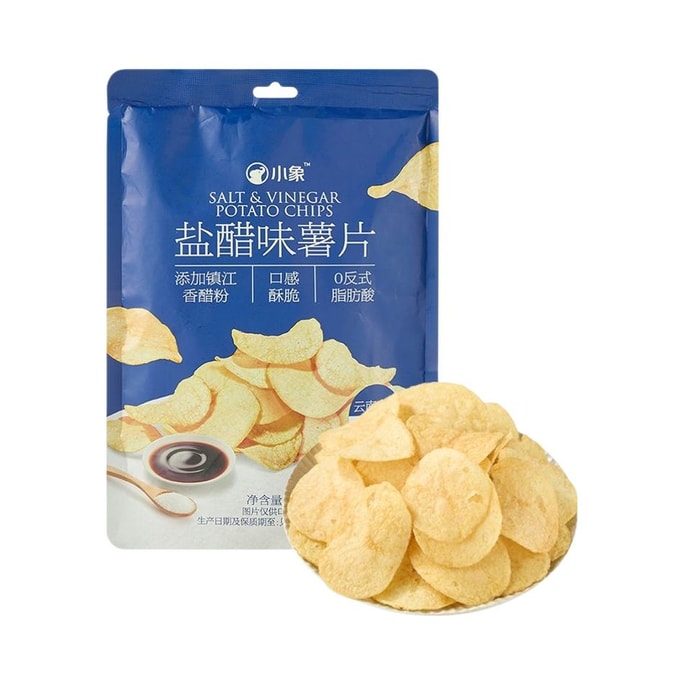 【중국 직배송】 샤오샹 소금 식초맛 감자칩 80g【진강 향초 분말 첨가, 바삭한 식감, 트랜스 지방 0】