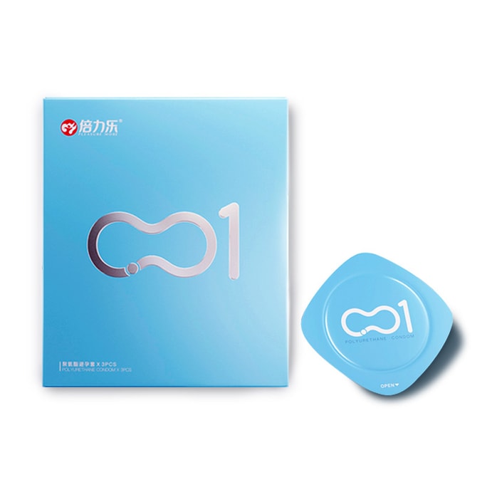 001 Polyurethane Condoms Non-latex Ultra-thin 0.01 Hyaluronic Acid Condoms Non-sense Air Condoms 3 Packs/Box