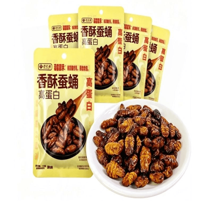 Jindaji Crispy Silkworm Pupa Original Flavor 10g X 10 Bags