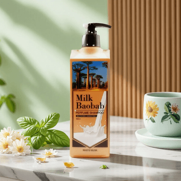 韩国MILK BAOBAB迷珂宝 罗勒花园洗发水 弱酸温和不刺激 500ml #White Musk 强韧防断 细软干挚爱 保湿修护 密集补水 柔顺丝滑 