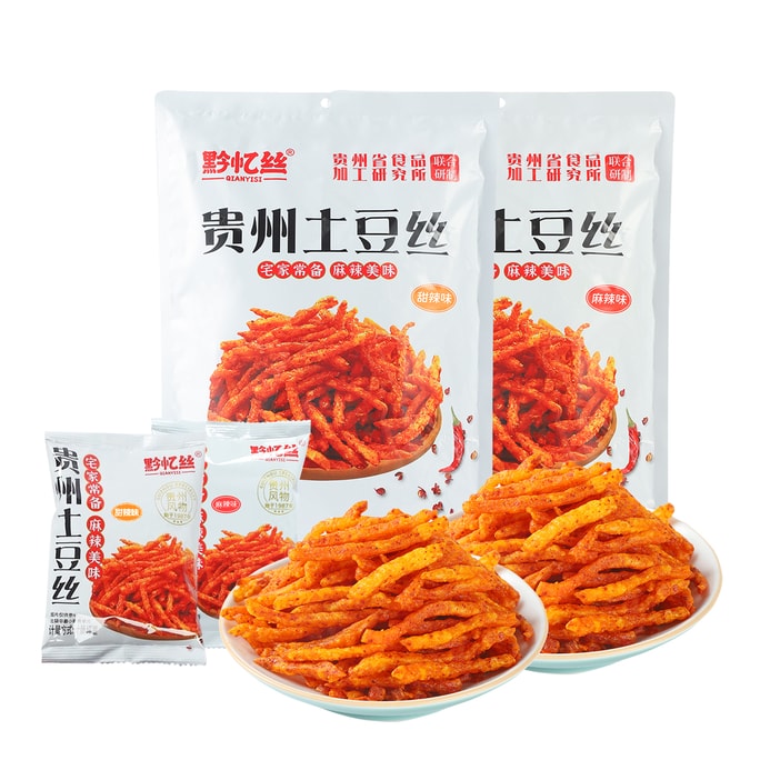 黔忆丝 甜辣+麻辣味土豆丝薯条【400g组合装】休闲零食贵州地道原切土豆