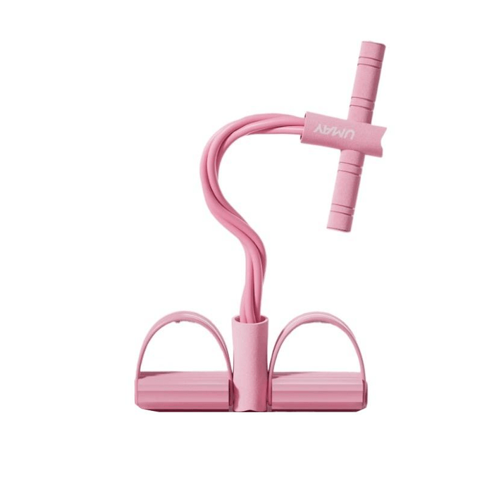 [중국 직송] Yumei 다기능 풋 페달 저항 밴드 슬리밍 배, 윗몸 일으키기 저항 로프, 벚꽃 핑크, 47*23cm*1개