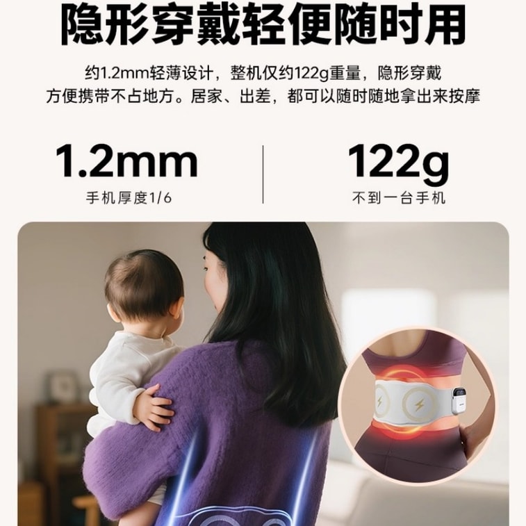 Waist Massager Heated Compress Physiotherapy Grey Deluxe 1pc 3