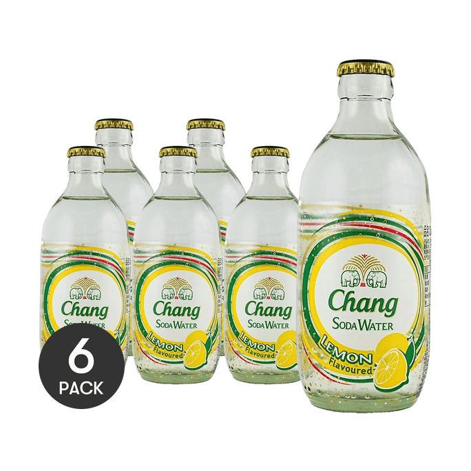 Thai Soda Water, Sugar-Free Strong Sparkling Water, Lemon Flavor, 10.99 fl oz *6【6 Packs】【0 Sugar 0 Calories 0 Fat】