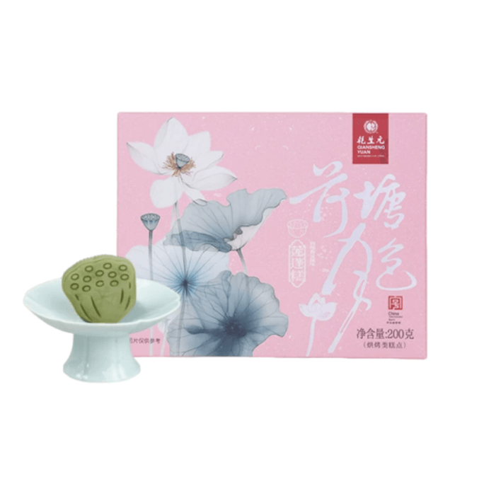 Lotus Seed Pod Cake Biluochun Lotus Root Flavor Moonlight Over Lotus Pond Exquisite Pastry Time-Honored Chinese Brand Suzhou Specialty Gift Box Breakfast Afternoon Tea 200g Box