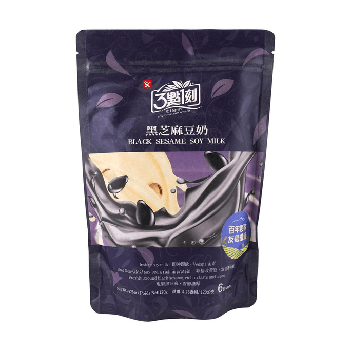 台湾三点一刻 黑芝麻豆奶 20g*6包【冲泡谷物豆浆饮料】