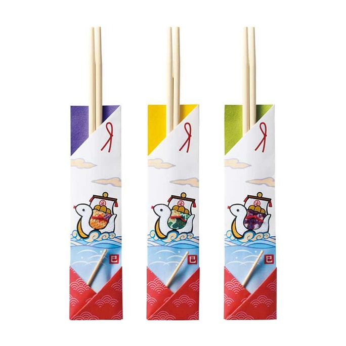 【日本からの直送】日本SAKURAHORIKIRI CO 2025年 蛇年 幹と枝シリーズ おめでとうございます 落葉包箸 3組 DIY 手作り