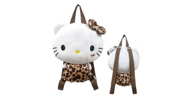 hello kitty leopard backpack Cute White 100% polyester Leopard Print Hello Kitty Backpack