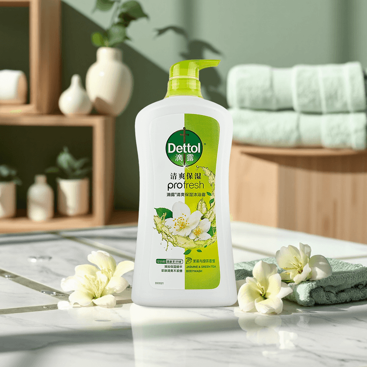 DETTOL Green Tea Jasmine High Moisture Shower Gel 33.5 oz 12 Hour Odor Control pH Balanced Packaging May Vary Yamibuy