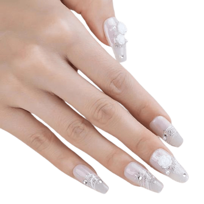 NUWA NAILS The Snow Queen Long T Nails 10PC/BOX (Large)