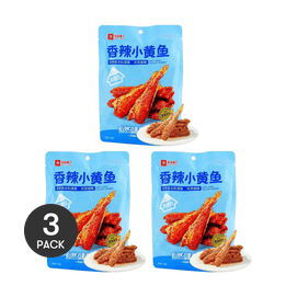 良品铺子 香辣小黄鱼 香酥小鱼仔海味零食 118g *3【3份超值装】【风味鱼系列】