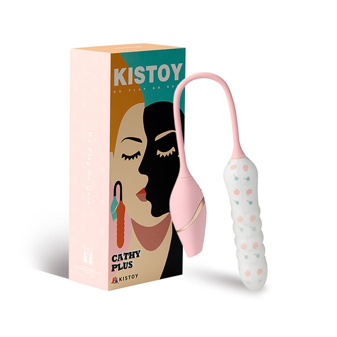 KISTOY Cathy Plus アップグレード版のトリオインスタント突き、吸い、振動、マルチ周波数マッサージワンド - ピンク