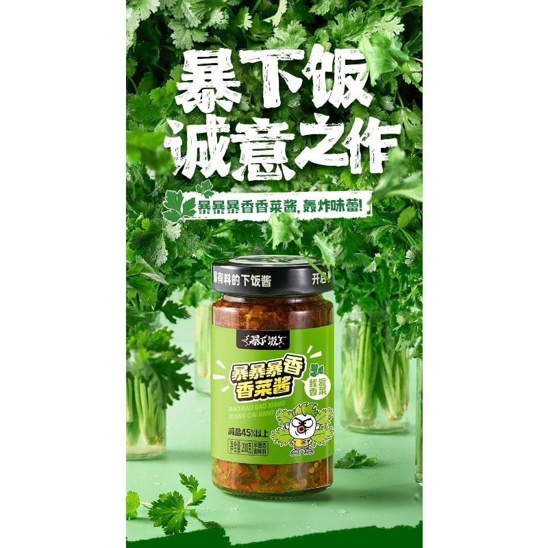 暴下饭 香菜酱开味下饭菜即食佐菜200g/瓶