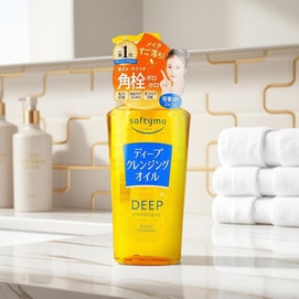 日本KOSE高丝 SOFTYMO 快速卸妆油 干湿两用 脸部眼唇深层清洁 深层清洁去角栓 240ml 【新版黄瓶】