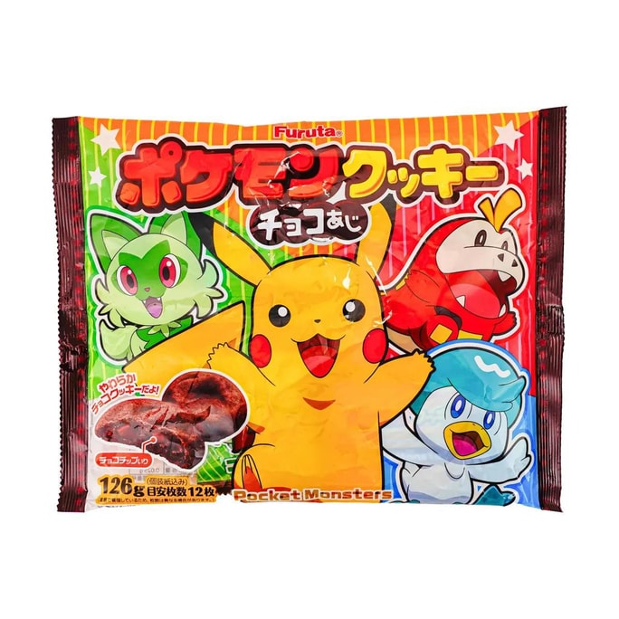 【精灵宝可梦Pokémon】日本FURUTA古田 神奇宝贝巧克力曲奇 126g【动漫好物】