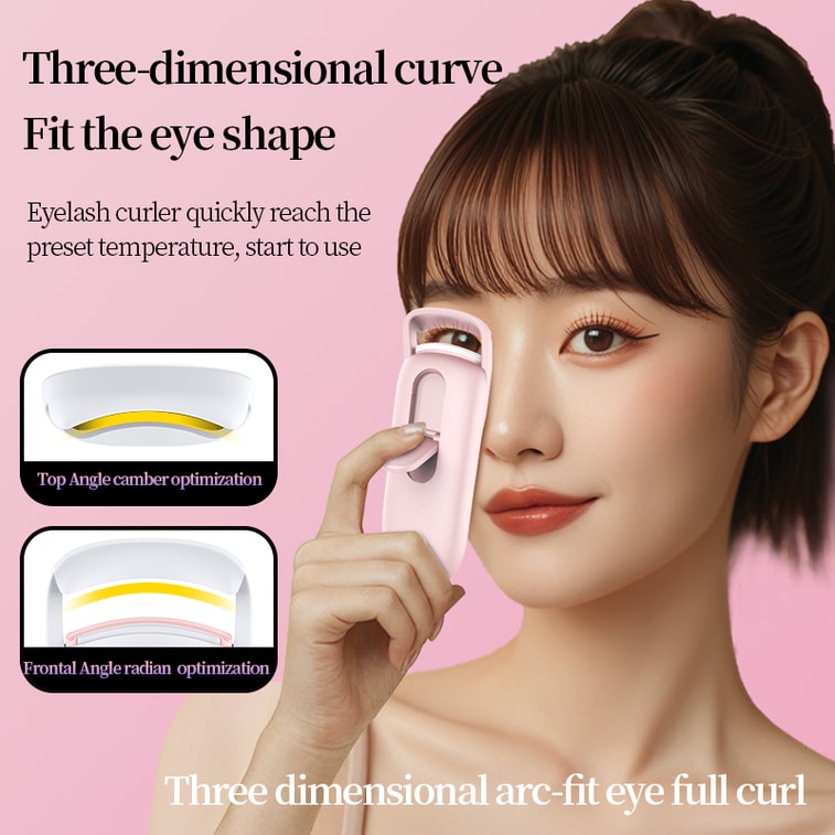 Eyecurl Japan 公式認定旗艦店 - 第 3 世代電動加熱式まつげカーラー、アイボリーホワイト (1 個) - 加熱機能付き、充電式、長時間設定可能なまつげカーラー。 9