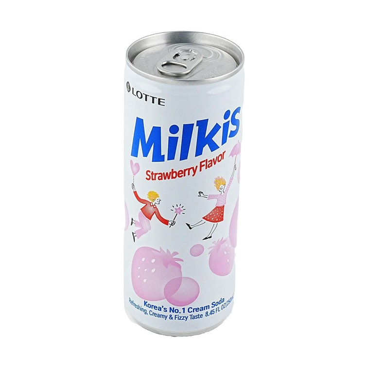 韩国LOTTE乐天 MILKIS妙之吻 牛奶苏打碳酸饮料 草莓味 250ml 【0脂】【包装随机发】 6