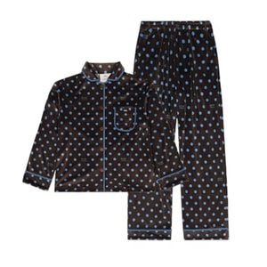Double-sided Fleece Brown Polka Dot Loungewear M Size 1set