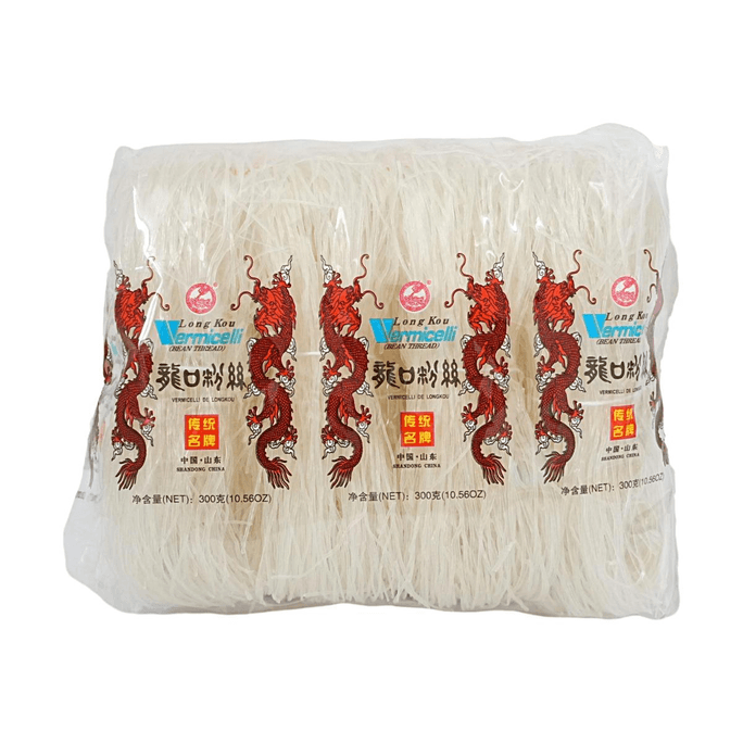 Long Kou Vermicelli (8 paquets nets) 10.56oz【Fils distincts】【Ferme et moelleux】