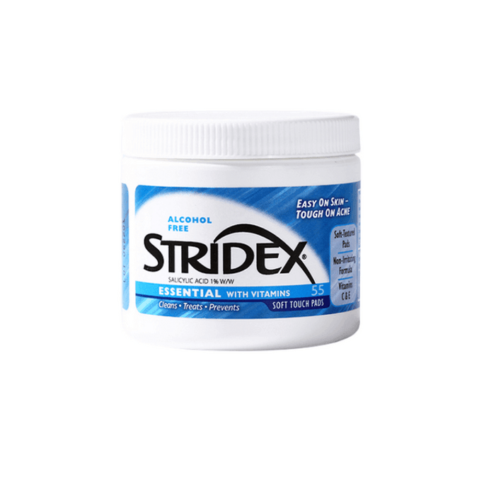 [중국 직배송] 스트라이덱스 살리실산 패드 55매/병. 좁쌀 여드름, 여드름 흉터, 블랙헤드, 화이트헤드를 제거하고 모공을 깨끗하게 해줍니다. 살리실산 1% 함유. 파란색 용기, 고급 포뮬러. 지성 및 여드름성 피부에 적합합니다.