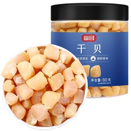 富昌 干贝80g*1罐海鲜扇贝瑶柱煲汤煮粥焖炒食材海产饱满干货 煲汤神器 淡干大干贝 鲜甜无杂质 鲜甜提鲜 老少皆宜
