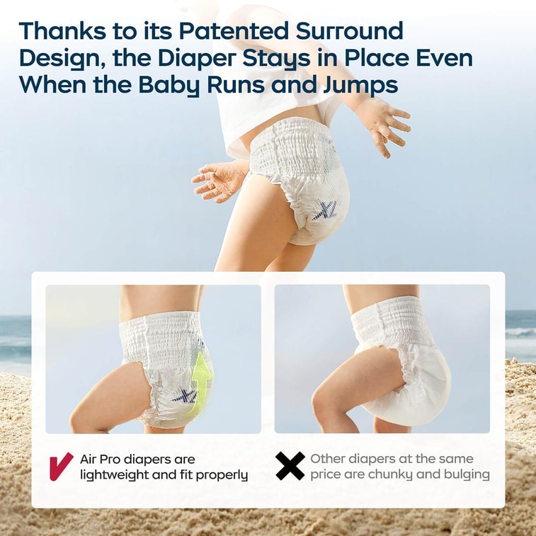 BC 베이비케어 에어 프로 아기 기저귀 초박형 통기성 허리 스티커 기저귀 사이즈 L (20-31lb, 40개입 * 3팩 [3팩 밸류팩] 16