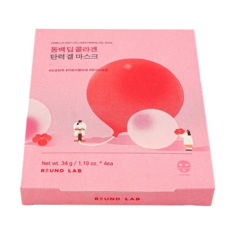 韩国ROUND LAB柔恩莱 山茶花深层胶原蛋白紧致凝胶面膜 4片/盒 抗皱透亮 改善肤质 弹润细腻毛孔 促生胶原蛋白 抗老抗氧 敏感肌可用 6