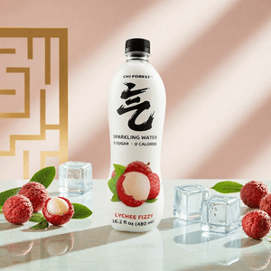 Genki FOREST Lychee Fizzy Sparling Water in Bottle, 0 White Sugar and 0 Calories Carbonated Water, 16.2 fl oz