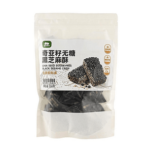 Sugar Free Black Sesame Crisp, 7.05 oz【High Calcium & High Protein & High Dietary Fiber】