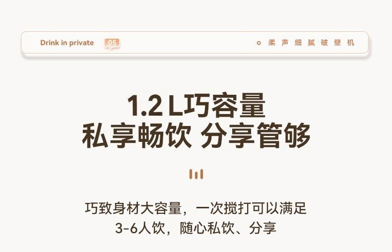 力好佳 豆浆机1.2L多功能家用小型榨汁迷你全自动智能免过滤免煮破壁机