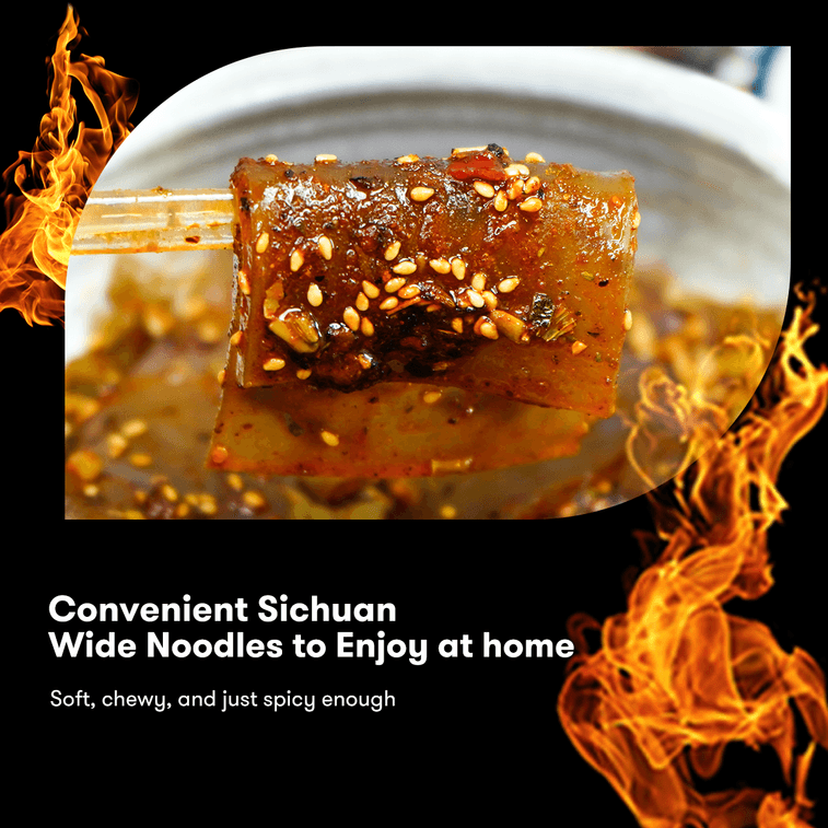 Spicy Sichuan Wide Noodles with Chili Oil - Ready in 2 Minutes, 7.4 oz 6