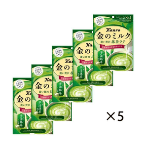 【日本直邮】 日本 KANRO 甘乐 黄金奶糖抹茶味 61g*5个【超值组合】