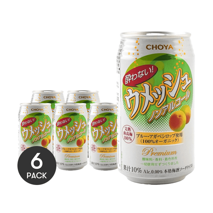日本CHOYA 日式青梅味碳酸汽水 350ml *6【6份超值装】