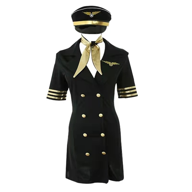 Fun lingerie sexy and handsome flight attendant uniform black one size fits all - Yami.com Fun lingerie sexy and handsome flight attendant uniform black one size fits all - Yami.com