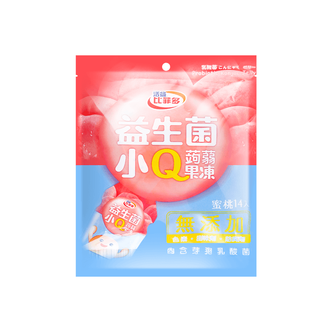 Bifido Probiotic Small Q Jelly - Peach, 14 Pieces, 9.87oz
