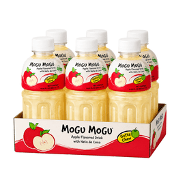 泰國 MOGU MOGU 蘋果味飲品含椰果蒟蒻 10.82液量盎司 (320毫升) 瓶裝 - 6瓶裝