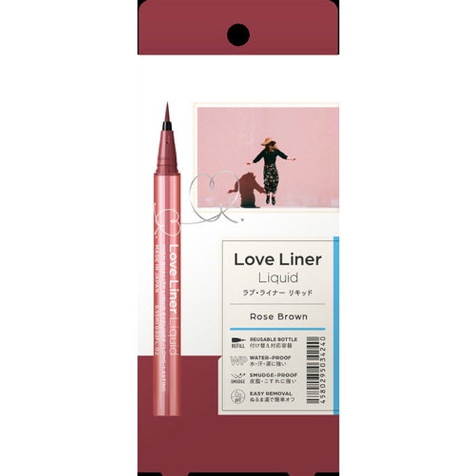 【Direct From Japan】Japan MSH LABO Love Liner Extra Fine Liquid Eyeliner 0.55ml Rose Brown 
