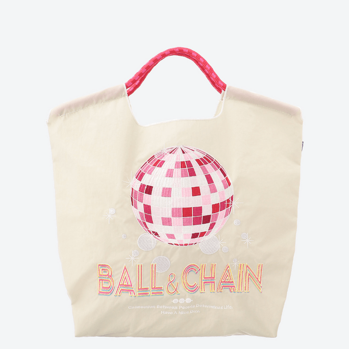 Ball Chain Embroidered Environmentally Friendly Bag Shopping Bag Large Capacity White Reflective Ball m