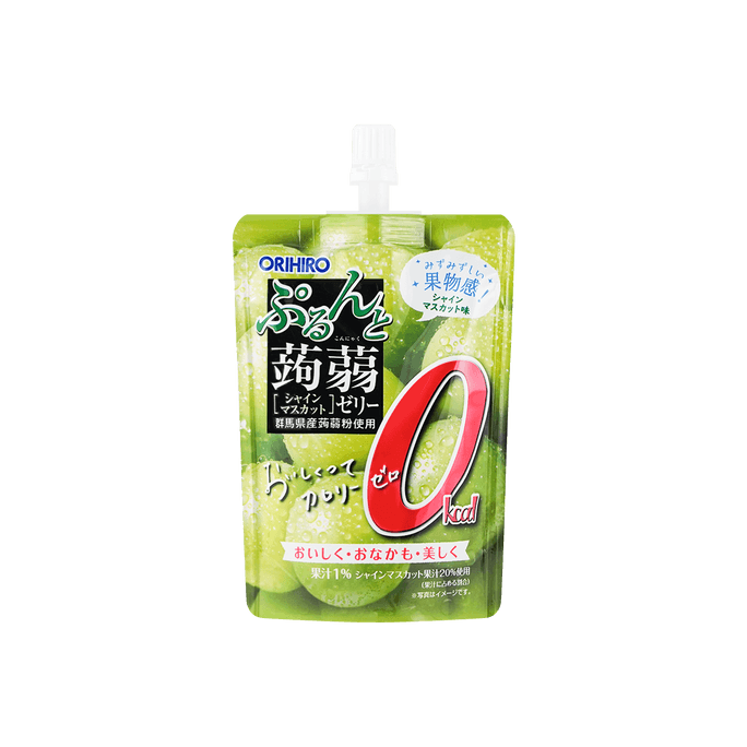 日本ORIHIRO蒟蒻 0卡蒟蒻吸吸果冻爽 阳光玫瑰葡萄味 130g
