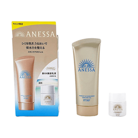 Anessa Sunscreen Perfect UV Skin Care Gel SPF50+ PA++++, 3.17 oz +  Sun Dual Care 6ML