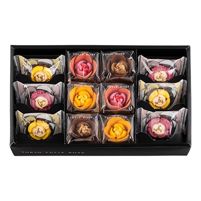 [Japan Post] Haneda Airport Limit Tulip Rose Gift Box Cream Flower Cookies 12pcs