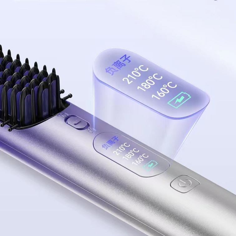 【名星穎兒同款】 中國 ASHMORE艾詩摩爾 鉑金負離子無線直髮梳 直卷兩用美髮護髮棒 藍色 1件 5