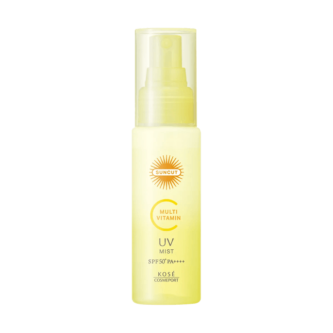 SUNCUT R Multi-Vitamin UV Mist, Sunscreen, SPF50+ / PA++++, 2.03 fl.oz. - Face/Body/Hair, Hydrating & Anti-Oxidant