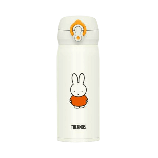 THERMOS Miffy Water Bottle 400ml Tumbler White Orange Hot Cold Japan