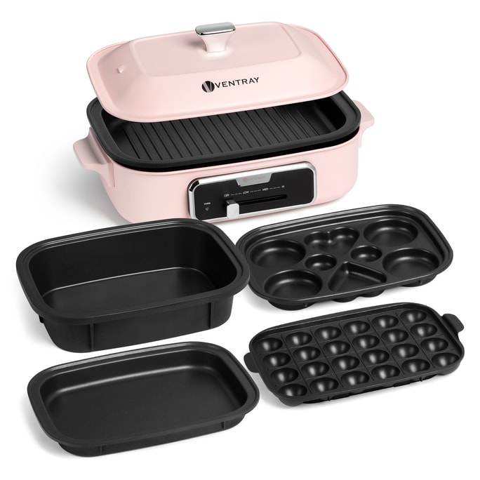 VENTRAY Classic Indoor Electric Grill Set - Pink